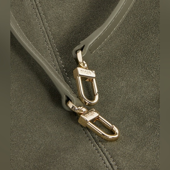 Maje Green Studded Fringed Suede M Bag - Picture 6 of 8